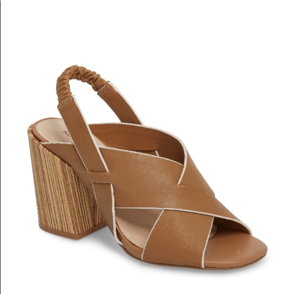 KELSI DAGGER Wood Grain Chunky Thick Heels - Picture 1 of 11
